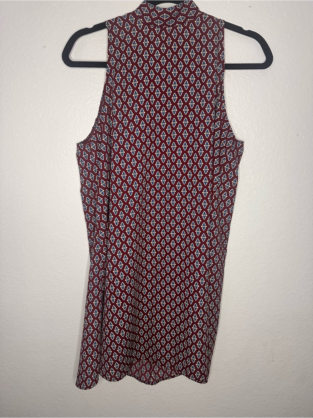 Soprano Burgundy Floral-Geo Print Dress